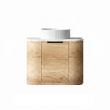 Otti Bondi Curve Wall Hung Vanity 600mm Natural Oak / Cloudy Carrara Top BO600NST-CA