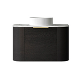 Otti Bondi Curve Wall Hung Vanity 750mm Black Oak / Pure White Top BO750BST-PW