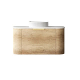 Otti Bondi Curve Wall Hung Vanity 900mm Natural Oak / Pure White Top BO900NST-PW