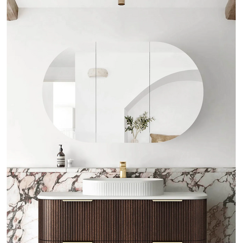 Otti Bondi Shaving Cabinet 1200x750mm Sable Walnut BOSV1275SW