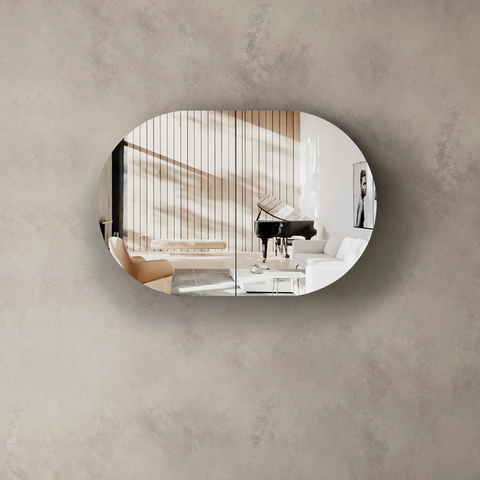 Otti Bondi Shaving Cabinet 900x600mm Sable Walnut BOSV9060SW
