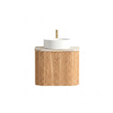Otti Bondi Curve Fluted Wall Hung Vanity 600mm Woodland Oak / Sand Dune Top BOW600LST-SD