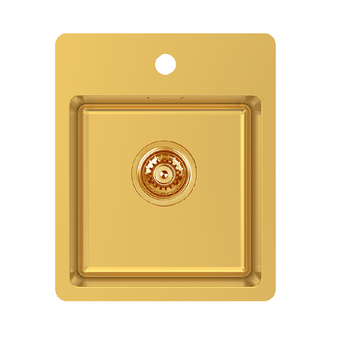 Abey BS2 Bar Sink Single Bowl 370x450mm Topmount with Taphole Eureka Gold BS2G