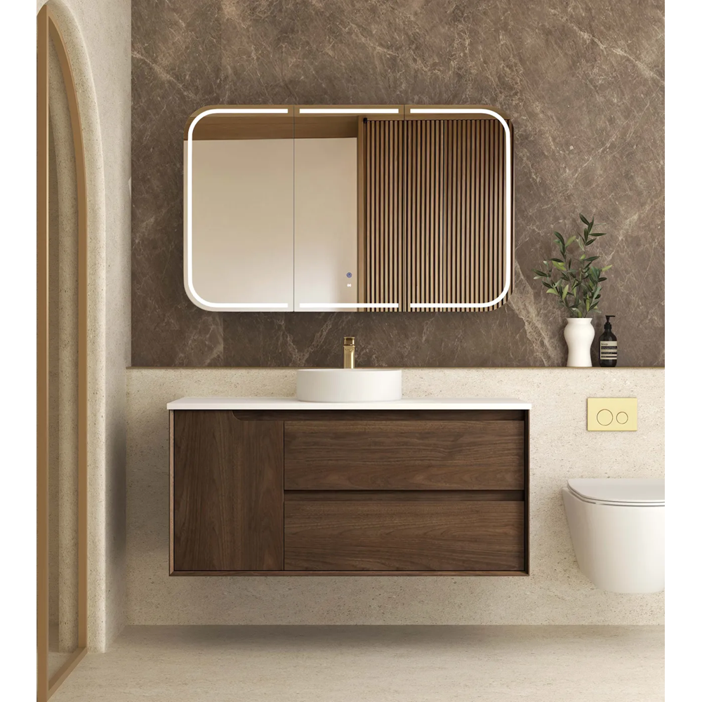 Otti Byron Wall Hung Cabinet 1200mm Sable Walnut BY1200SW