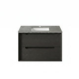 Otti Byron Wall Hung Vanity 750mm w/ Undermount Basin Black Oak / Amani Grey Top BY750BST-G-UB
