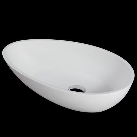 Kaskade Pure Barcelona Above Counter Egg Stone Basin 590mm Matte White VXA18-590-NIK9035NA