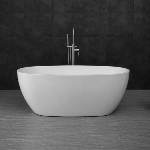 Otti Vinny Freestanding Bathtub 1300x700mm No Overflow Gloss White IVBT-1300-NF