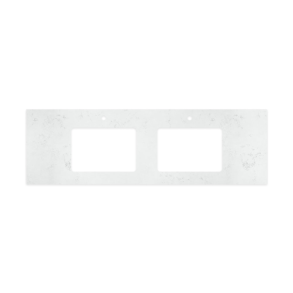 Fienza Bianco Marble 1500mm Stone Top w/ Double Undermount Basin Holes (1 Taphole) Silica Free 504-118-SF
