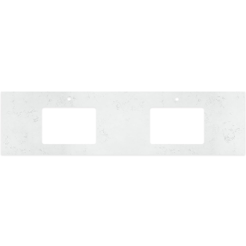 Fienza Undermount Vanity Bench Top 1800mm (1 Taphole) Double Bowl Silica Free Bianco Marble 504-119-SF