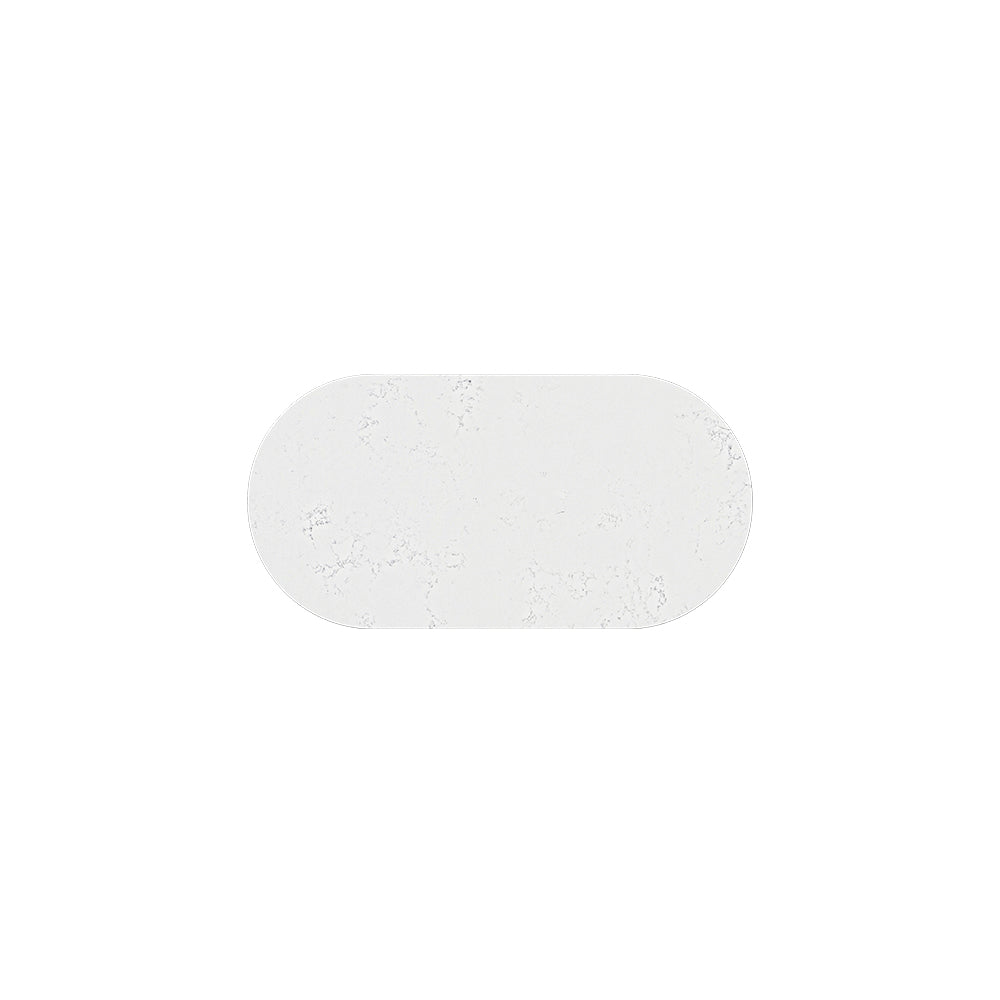 Fienza Pill Shaped Stone Top 900mm (No Taphole) Silica Free Bianco Marble 504-166-SF