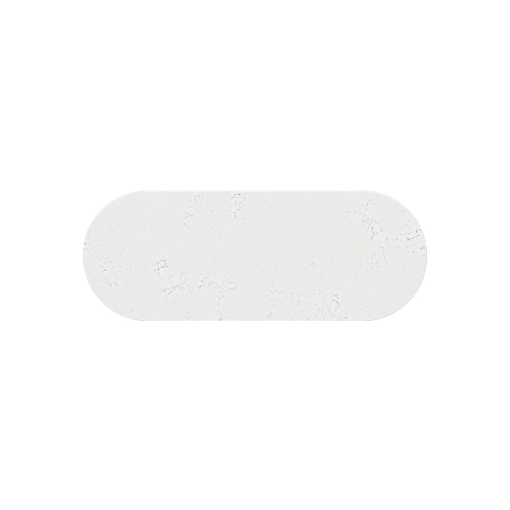 Fienza Pill Shaped Stone Top 1200mm (No Taphole) Silica Free Bianco Marble 504-167-SF
