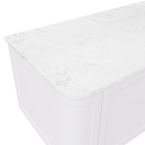 Fienza Bianco Marble Curved 900mm Stone Top (No Taphole) Silica Free 504-162-SF