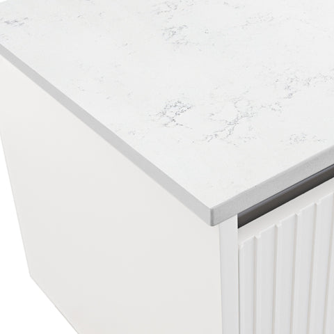 Fienza Bianco Marble 600mm Ensuite Size Stone Top (No Taphole) Silica Free 504-150-SF