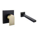 Vito Bertoni Eeva Wall Basin/Bath Set 220mm Matte Black & Brass 31338