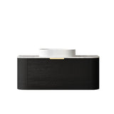 Otti Bondi Curve Wall Hung Vanity 1200mm Black Oak / Matte White Top BO1200BST-MW