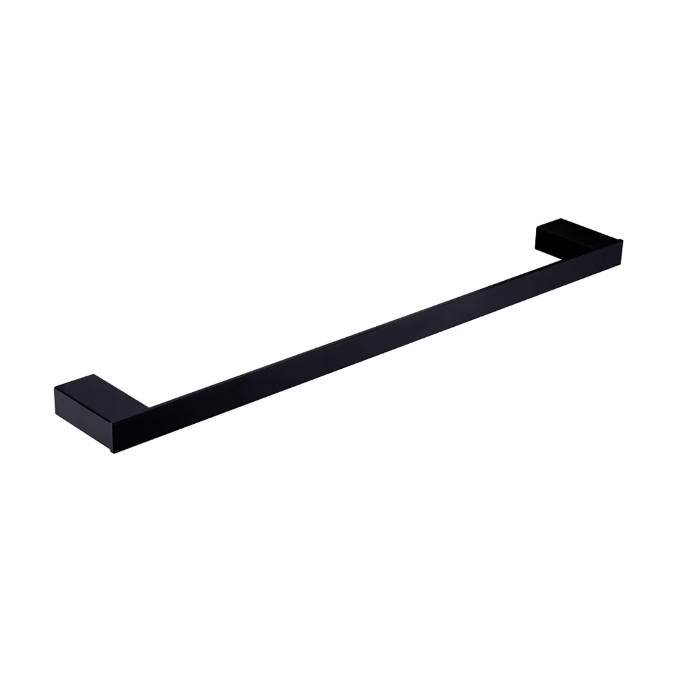 Amelie Royale Square Single Towel Rail 600mm Matte Black BDO4624MB