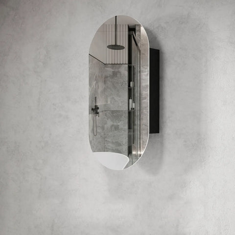 Otti Noosa Shaving Cabinet 900x450mm Black Oak SOV9045B