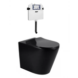 Otti Alzano Wall Faced Rimless Pan w/ Slim Seat & R&T Inwall Cistern (S-Trap) Matte Black IAWFPRLVAPK-B-NP