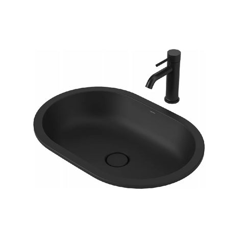 Caroma Liano II Pill 580mm Under/ Over Counter Basin Matte Black 852900MB
