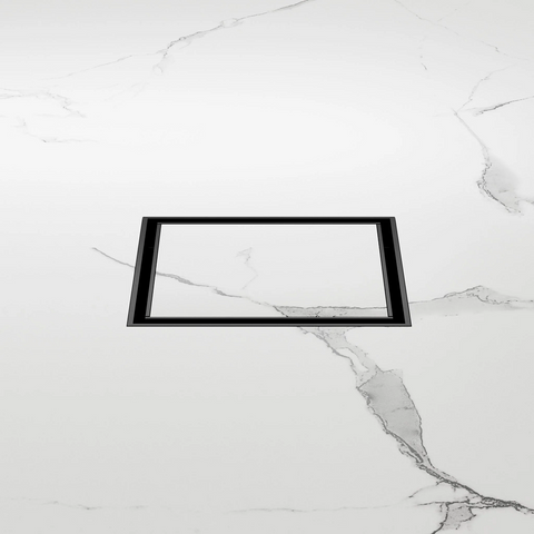 Nero Square Tile Insert Floor Waste 100mm (50mm Outlet) Matte Black NRFW006MB