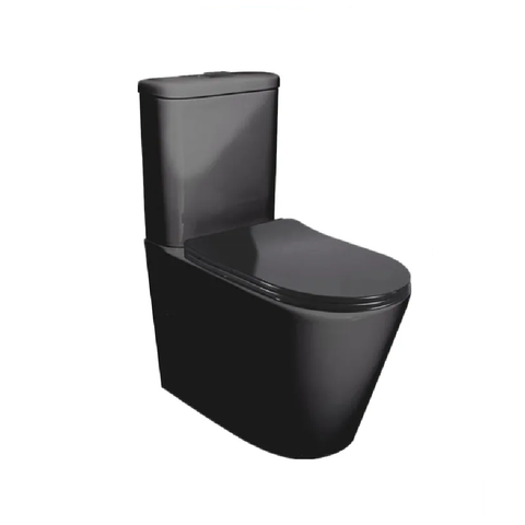 Otti Feanza Tornado Toilet Suite w/ Standard Seat & Geberit Cistern Mate Black IFTSPKVAB-G