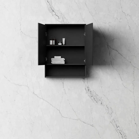 Otti Marlo Shaving Cabinet 600x800mm Matte Black MASV600B