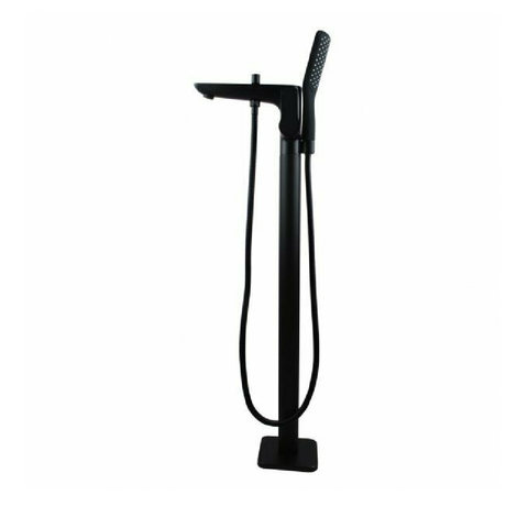 Otti Freestanding Bathtub Mixer w/ Handheld Shower Spout Black EFSBMB