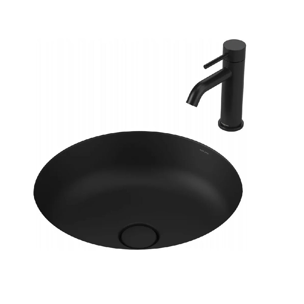 Caroma Liano II Round 440mm Under/ Over Counter Basin Matte Black 8526