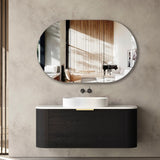 Otti Bondi Curve Wall Hung Vanity 1200mm Black Oak / Pure White Top BO1200BST-PW
