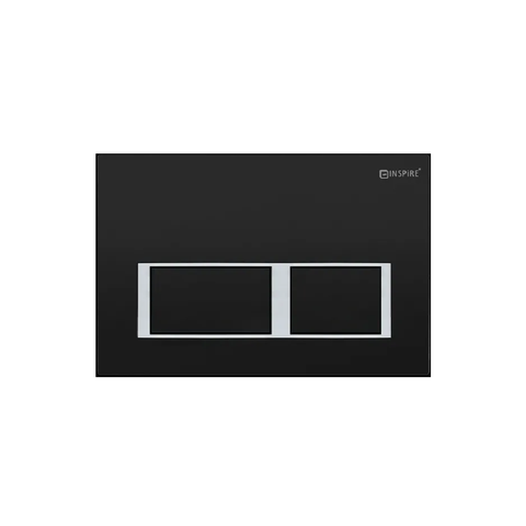 Otti R&T Dual Flush Square Plate Matte Black/Chrome Trim IS26