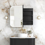 Otti Newport LED Shaving Cabinet 900x750mm Premium Edition Black Oak LED-SSQ9075B-VP