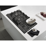 Artusi 90cm Gas Cooktop w/ Left Hand Wok & Flame Failure Matte Black AGH91MB