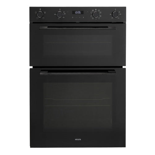 Euro Appliances Oven Electric 80cm x 60cm Double Oven Black EO8060DBK2