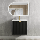 Otti Marlo Wall Hung Cabinet Only 600x460x550mm Matte Black Plywood w/ Black Handle (Cabinet Only) MA600B