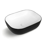 Otti Artis Oval 50 Above Counter Basin 480x390mm Matte Black & Gloss White IS5094MWB