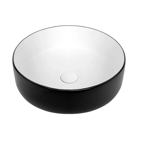 Otti Artis 88 Above Counter Basin Round 355x355mm Matte Black & Gloss White IS4088MWB