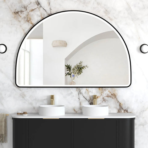 Otti LED Moonlight Archie Metal Framed Mirror 1000x1500mm Matte Black LED-MA1015B