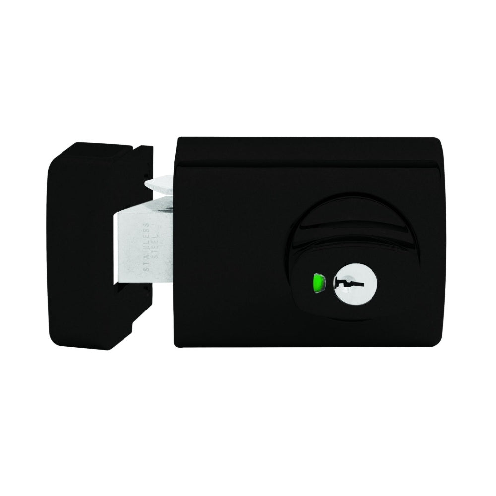 Lockwood 001 with Knob Timber Frame Strike Matte Black 001-1K1MBK