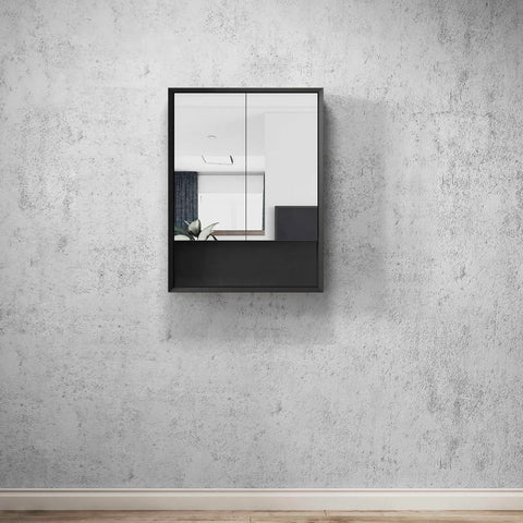 Otti Marlo Shaving Cabinet 600x800mm Matte Black MASV600B