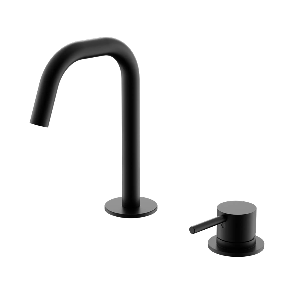 Nero Mecca Hob Basin Mixer Set Edge Spout Matte Black NR221901HMB