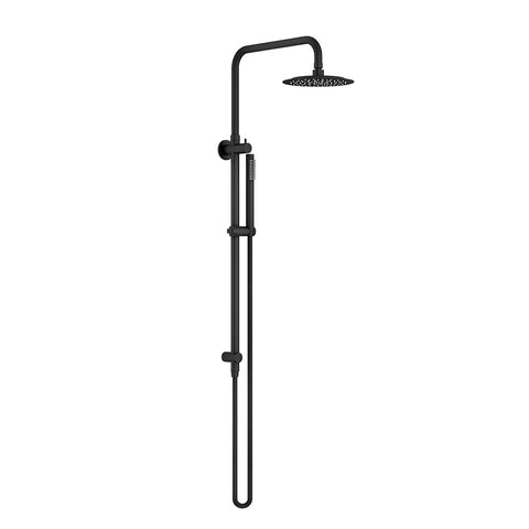 Linkware Elle 316 Stainless Steel Collection Twin Shower on Rail Matte Black SST6808MB