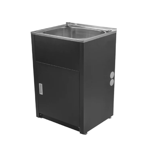 Otti 45L Laundry Tub & Cabinet 610x510mm Black VLT45L-B