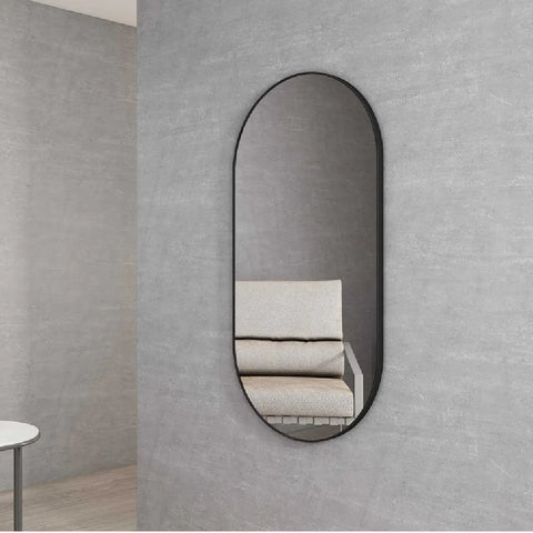 Otti Noosa Oval Mirror 1200X600mm Black MFMO1260B