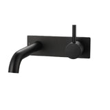 Vito Bertoni Wish2 Wall Basin/Bath Set Fixed 180mm w/ Backplate Trim Kit Matte Black TK240196