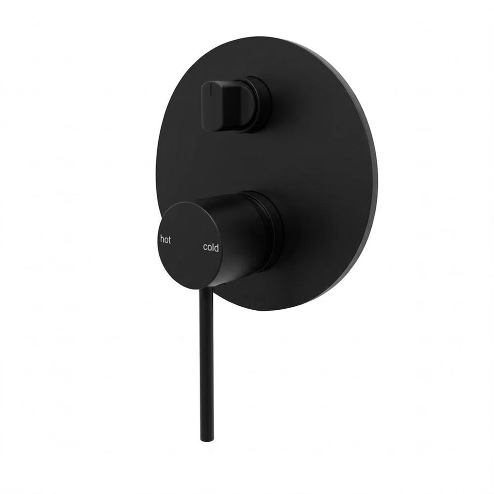 Phoenix Vivid Slimline Oval Switchmix Shower / Bath Diverter Mixer Matte Black VV2910-10-1