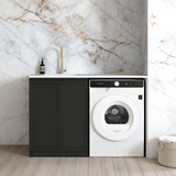 Otti Hampshire Base Laundry Cabinet 1300mm Black / Natural Carrara Marble Top LA-1300-BOHB-NCA