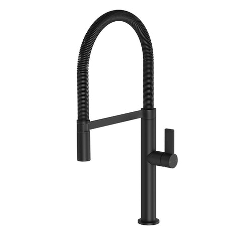 Phoenix Prize Flexible Coil Sink Mixer 220mm Matte Black 10273100-10-1