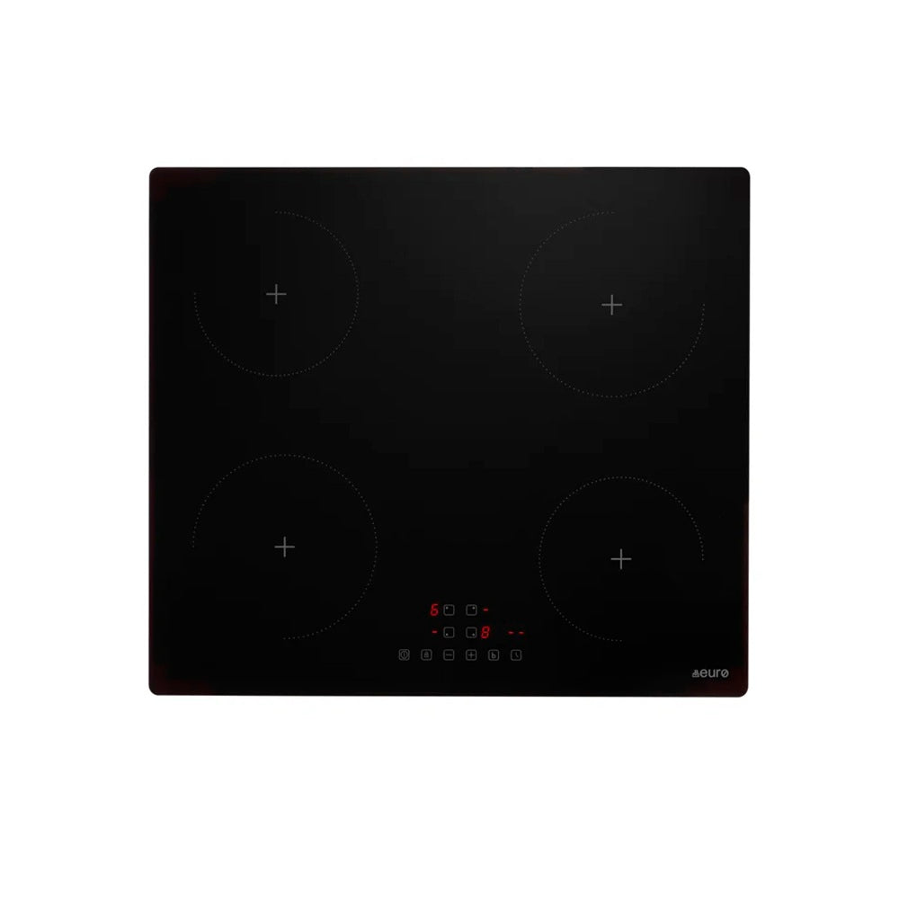 Euro Appliance Cooktop Induction 60cm 4 Zone Touch Control 10 AMP PLUG Black Glass ECT600AIN10