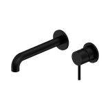 Amelie Royale II Pin Wall Basin/Bath Mixer Pin Separate Back Plate 185mm Curved Spout (Trim Kit)  Matte Black BDO25B017MB
