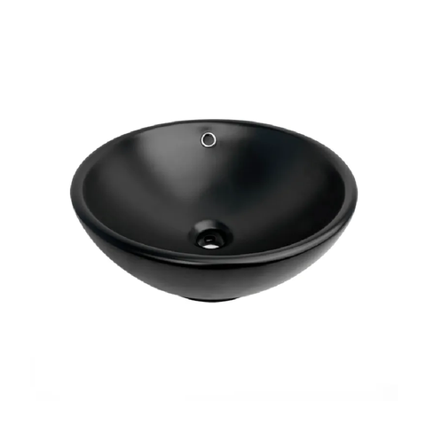 Otti Round Above Counter Basin 400x400mm w/Overflow Matte Black IS4008MB